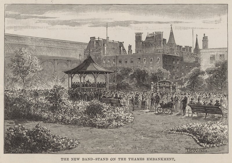 The new bandstand on the Thames Embankment by English School