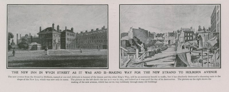 The New Inn in Wych Street as It Was and Is by English School