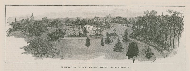 The new public park at Highgate: general view of the grounds, Fairseat House, Highgate by English School