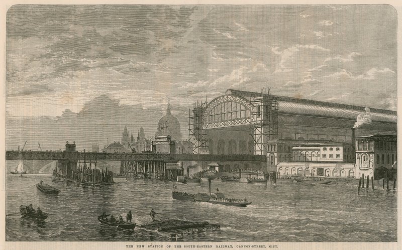 The New Station of the South-Eastern Railway, Cannon Street, London by English School