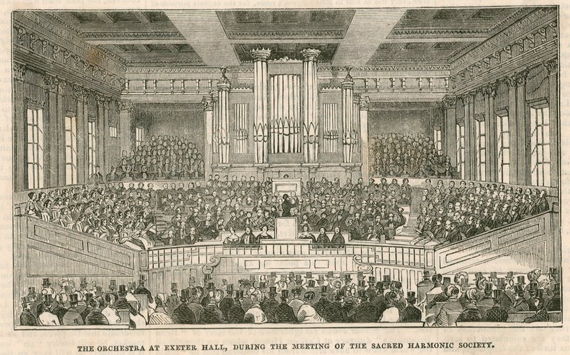 The Orchestra at Exeter Hall, London, During the Meeting of the Sacred Harmonic Society by English School