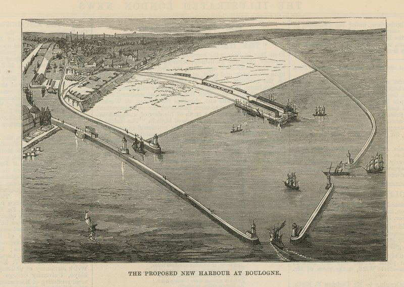 The Proposed New Harbour at Boulogne by English School