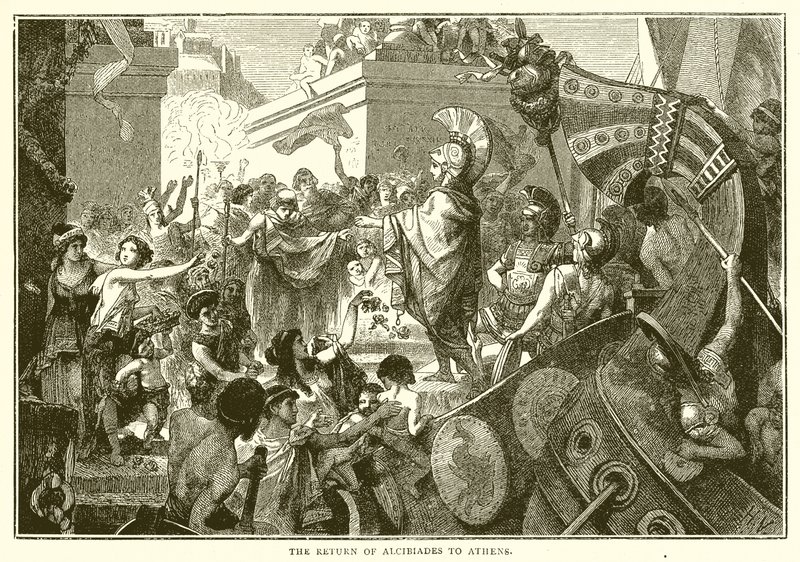 The Return of Alcibiades to Athens by English School