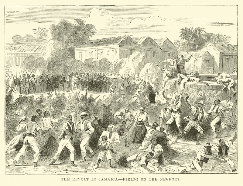 The Revolt in Jamaica, Firing on the Black People by English School