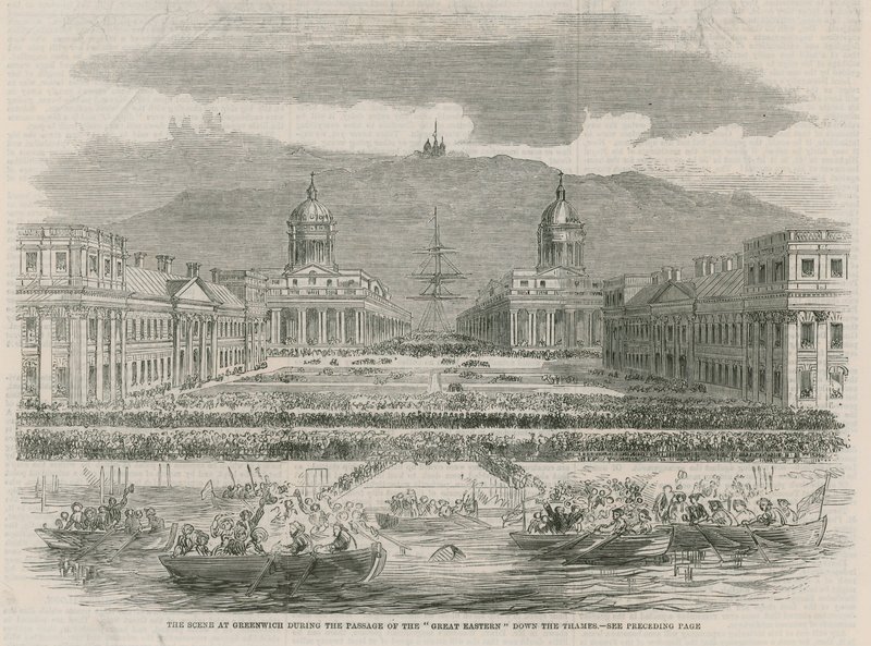 The Scene at Greenwich During the Passage of the Great Eastern by English School