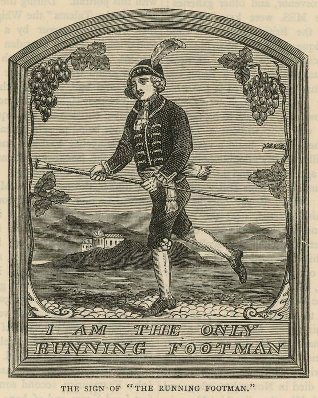 The sign of The Running Footman by English School