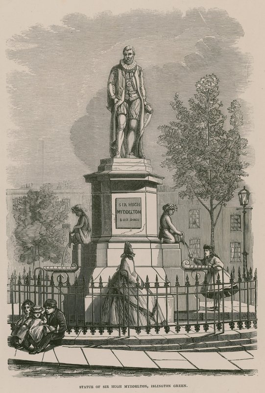 The statue of Sir Hugh Myddleton at Islington Green by English School