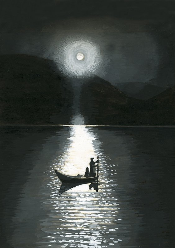 The Sun on a Midsummer Night in Lapland by English School