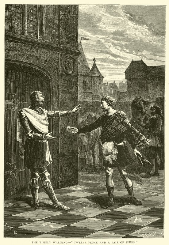 The timely warning, twelve pence and a pair of spurs by English School