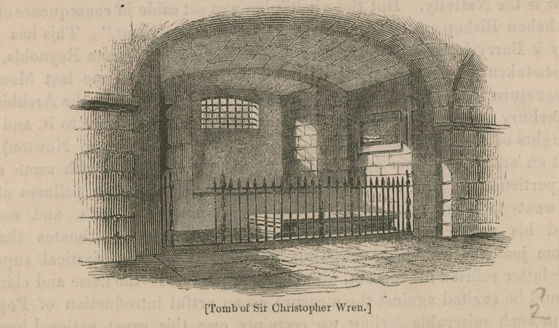 The Tomb of Sir Christopher Wren by English School