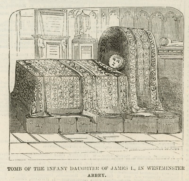 The Tomb of the Infant Daughter of James I by English School