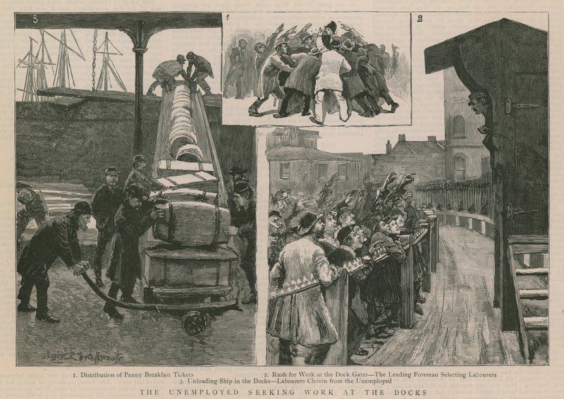 The Unemployed Seeking Work at the Docks by English School