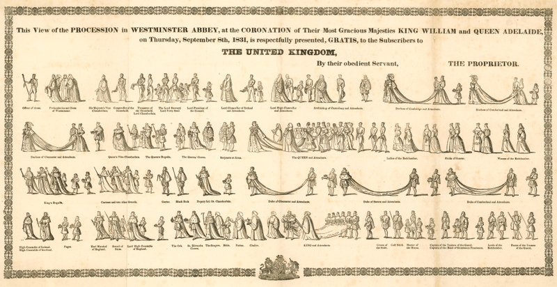 The Procession in Westminster Abbey at the Coronation of King William IV and Queen Adelaide by English School