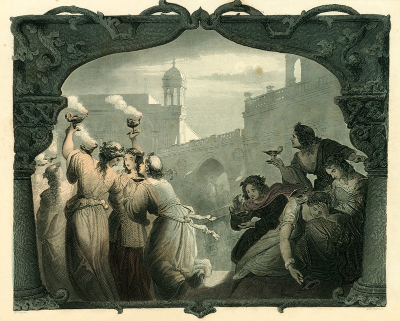 The wise and foolish virgins by English School