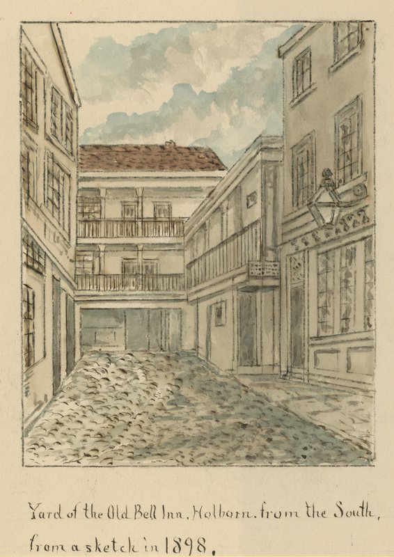The Yard of the Old Bell Inn, Holborn, London, from the South by English School