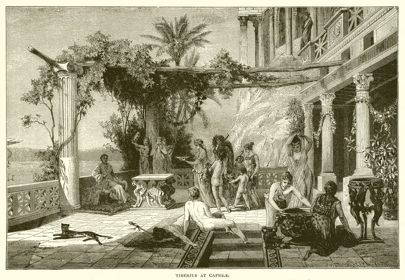 Tiberius at Capreae by English School