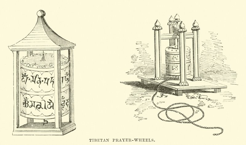 Tibetan Prayer-Wheels by English School