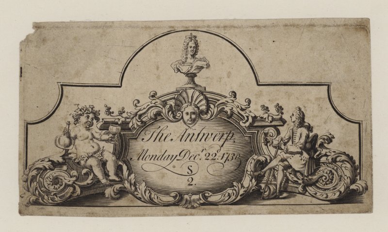 Ticket for The Antwerp, 22 December 1730 by English School
