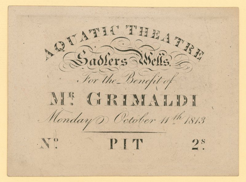 Ticket for the Aquatic Theatre, for the Benefit of Mr. Grimaldi, 11 October 1813 by English School