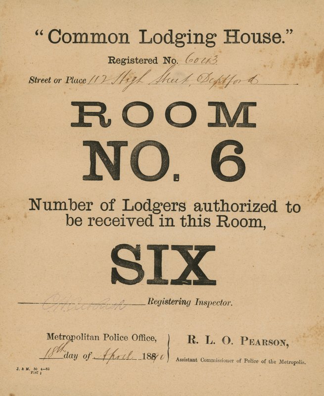 Ticket for the Common Lodging House by English School