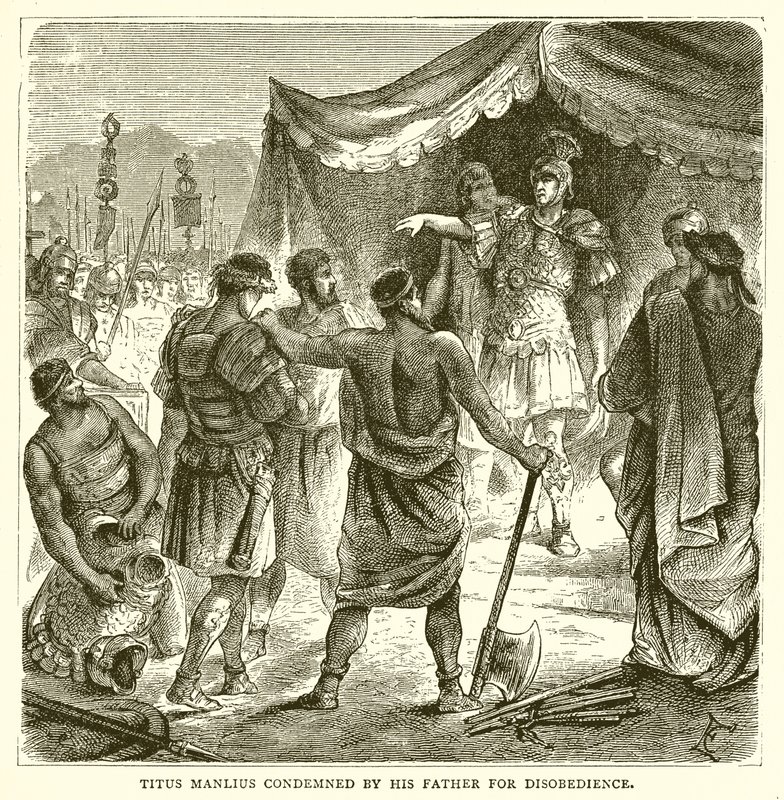 Titus Manlius Condemned by his Father for Disobedience by English School