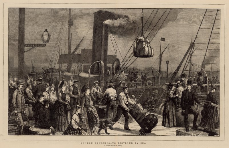 To Scotland by Sea - A Sketch at Irongate Wharf by English School