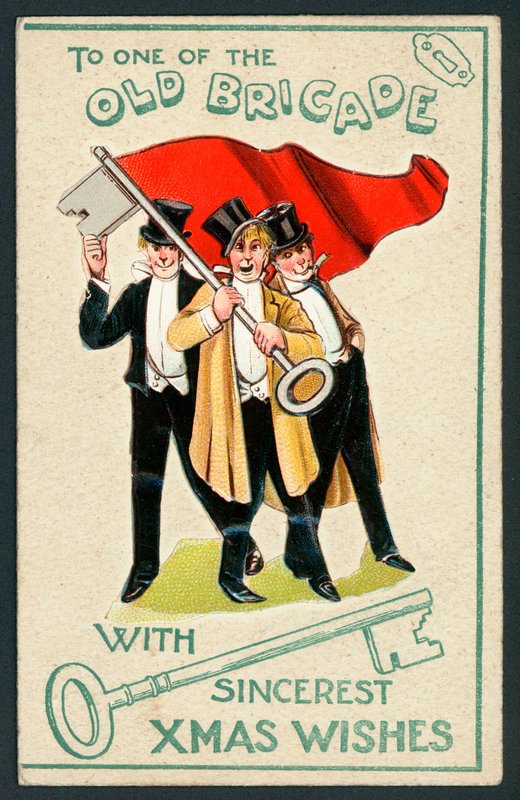To one of the old brigade with sincerest Xmas wishes - Christmas card by English School