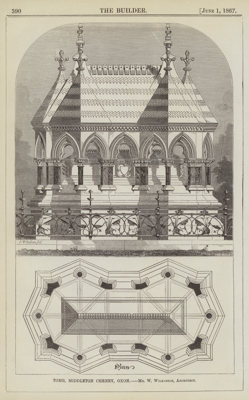 Tomb, Middleton Cheney, Oxon (engraving) by English School