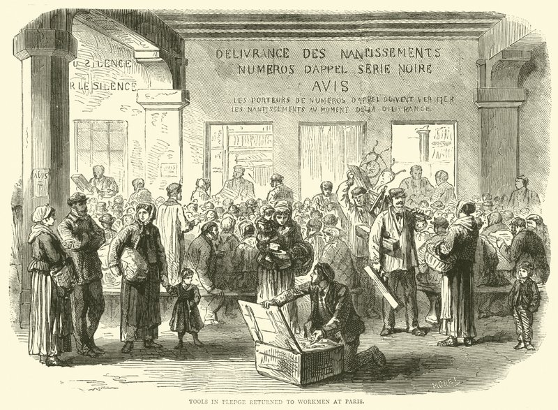Tools in Pledge Returned to Workmen at Paris, December 1870 by English School