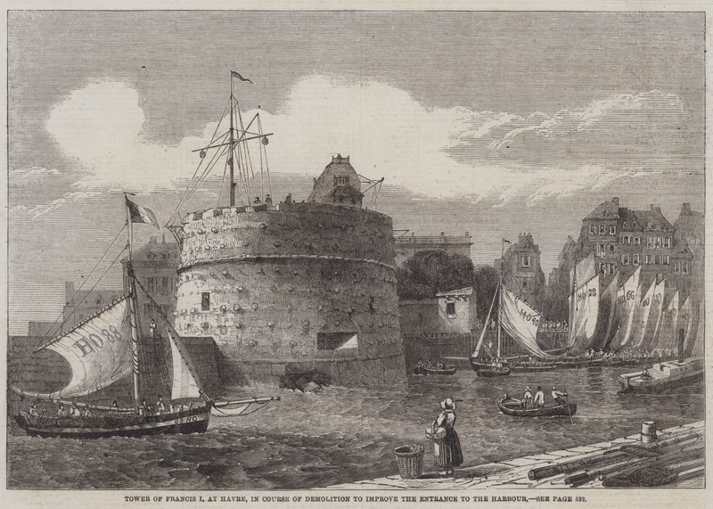 Tower of Francis I at Havre, in Course of Demolition to improve the Entrance to the Harbour by English School