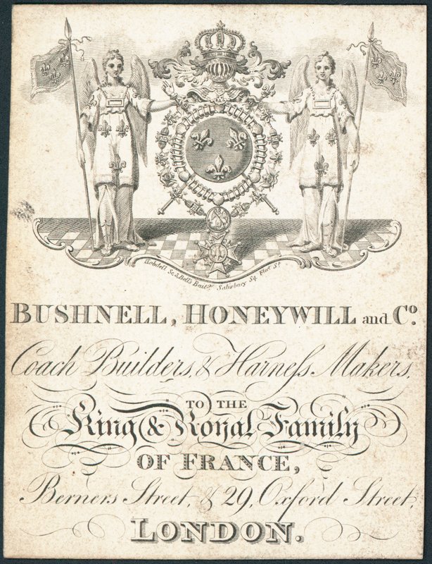 Trade Card, Bushnell, Honeywill and Co by English School