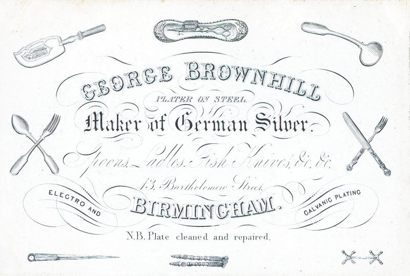 Trade card, George Brownhill by English School