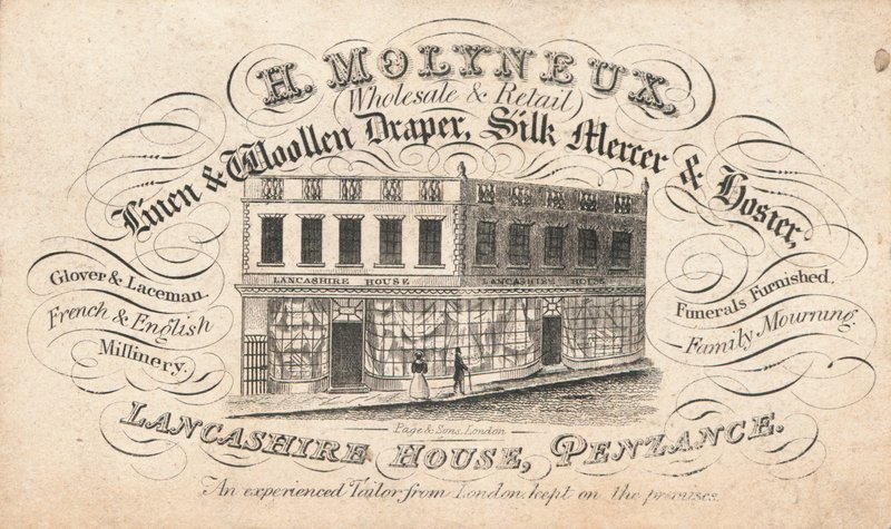 Trade card, H Molyneux by English School