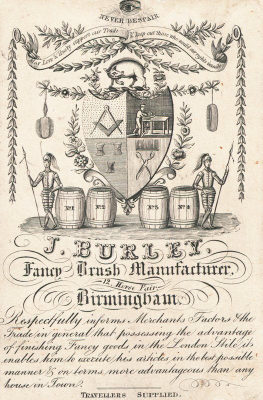 Trade Card, J Burley by English School