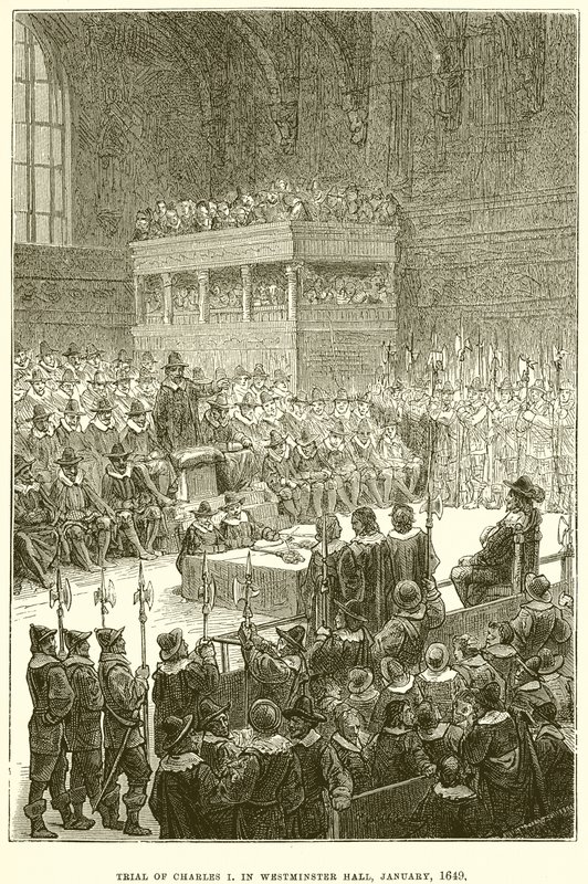 Trial of Charles I in Westminster Hall, January 1649 by English School