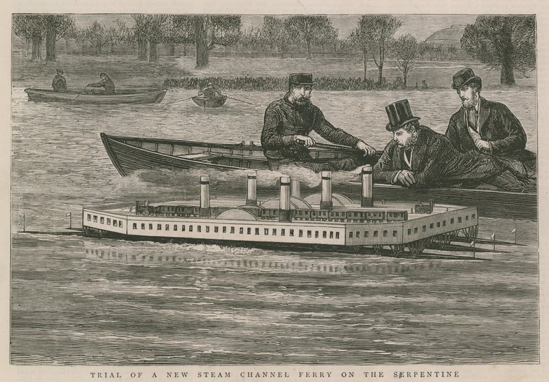 Trial of a New Steam Channel Ferry on the Serpentine by English School