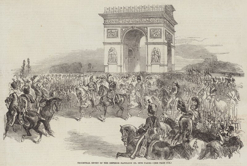 Triumphal Entry of the Emperor Napoleon III into Paris by English School