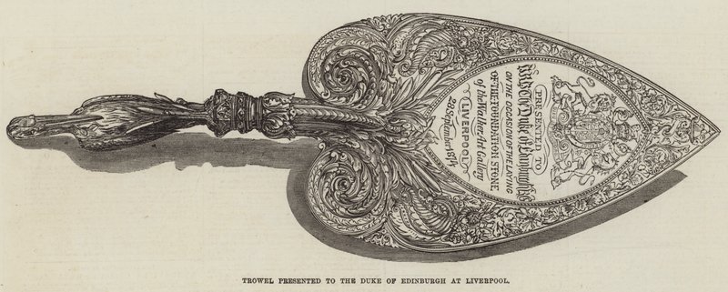 Trowel presented to the Duke of Edinburgh at Liverpool by English School