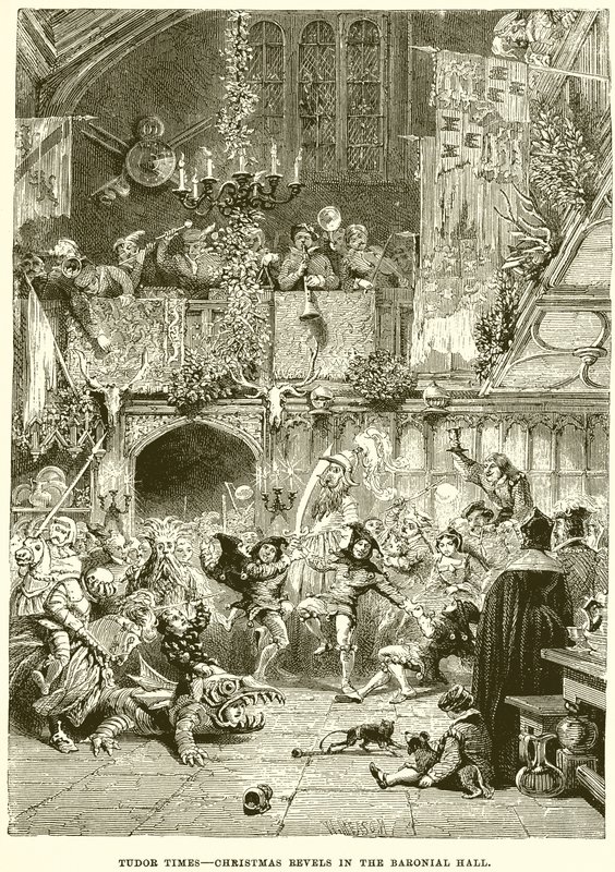 Tudor Times: Christmas Revels in the Baronial Hall by English School