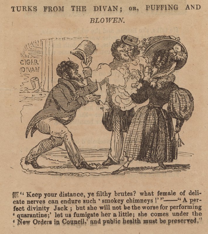 Turks from the Divan; or, Puffing and Blowen; Cartoon by English School