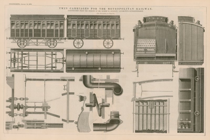 Twin Carriages for the Metropolitan Railway by English School