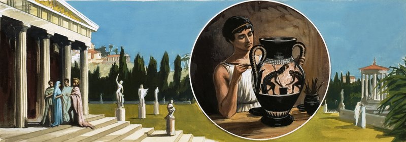 Unidentified montage about ancient artefacts by English School