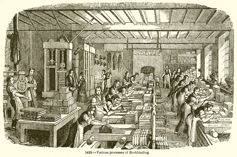 Various Processes of Bookbinding by English School