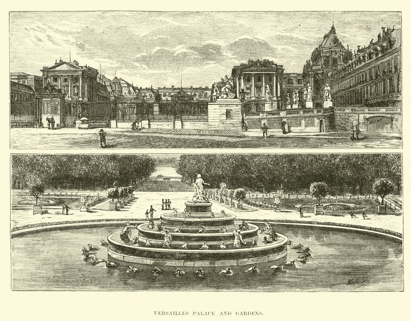 Versailles Palace and Gardens by English School
