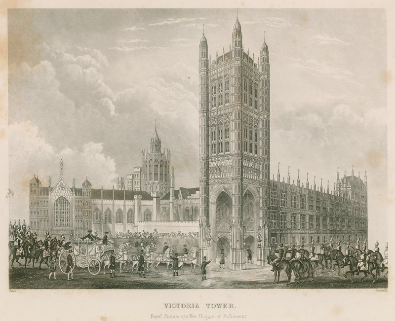 Victoria Tower, Palace of Westminster, London by English School