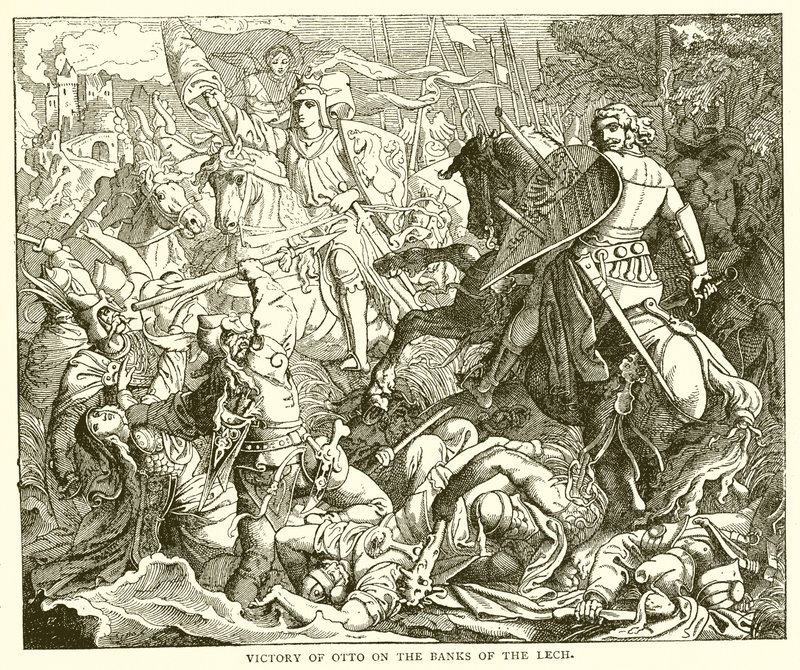 Victory of Otto on the Banks of the Lech by English School