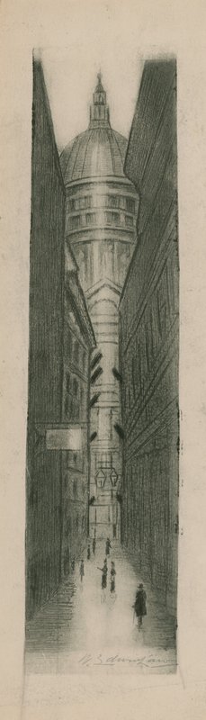 View Down a Narrow Street Toward St Paul