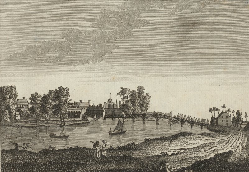 View of Hampton Court from the Opposite Shore of the River Thames by English School