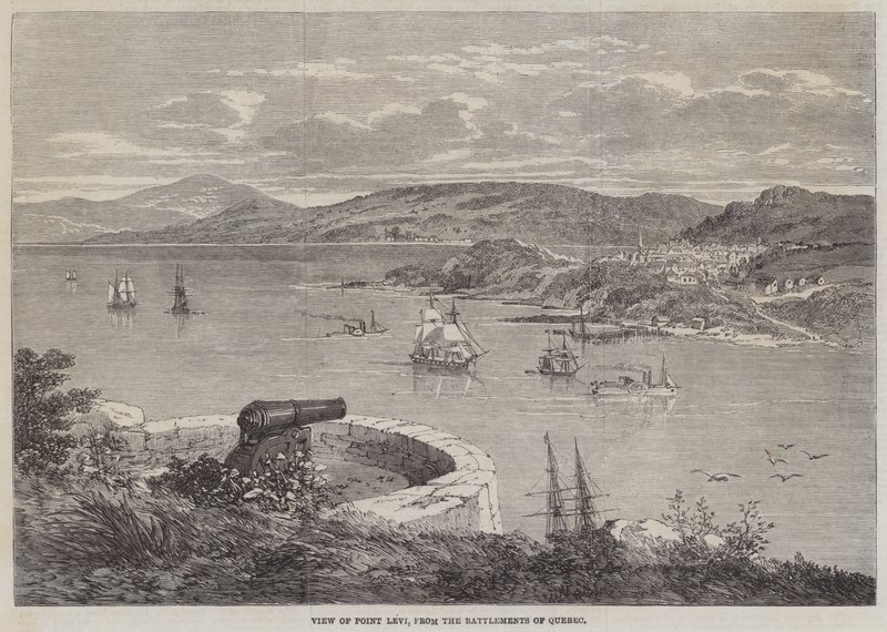 View of Point Levi, from the Battlements of Quebec by English School