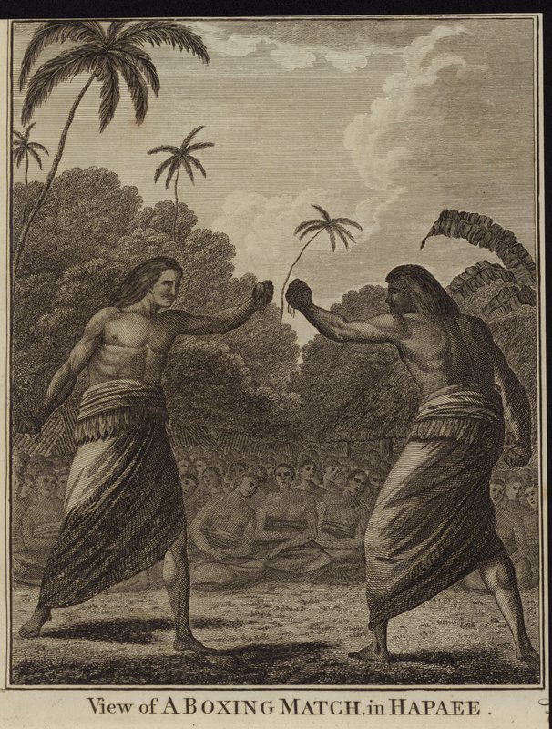 View of a boxing match in Hapaee by English School